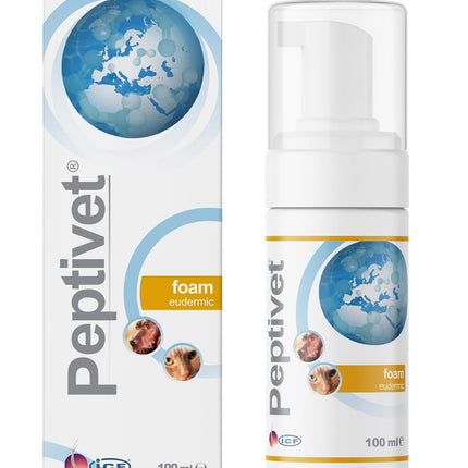 Peptivet Dog & Cat Skin Foam, No-Rinse Leave-On for Itchy Skin, 100 ml