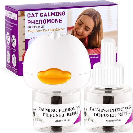Cat Calming Pheromone Diffuser Reduces Conflict Between Cats Effective Anxiety Relief 48ML 2 Fits All Cats