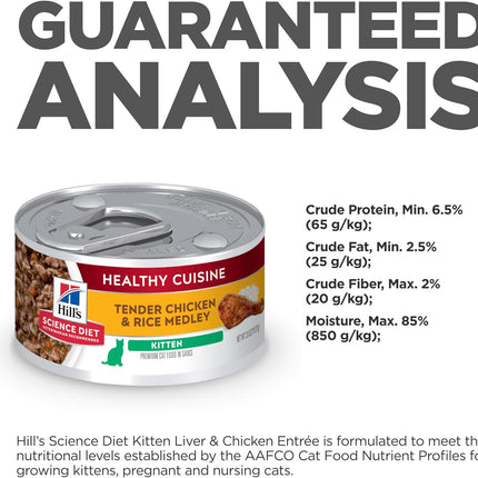 Hill's Science Diet Healthy Cuisine Chicken & Rice Medley Canned Kitten Food, 79 g (Pack of 24)