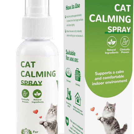Cat Calming Pheromone Spray for Travel, Car Rides & Carriers, 2 fl oz