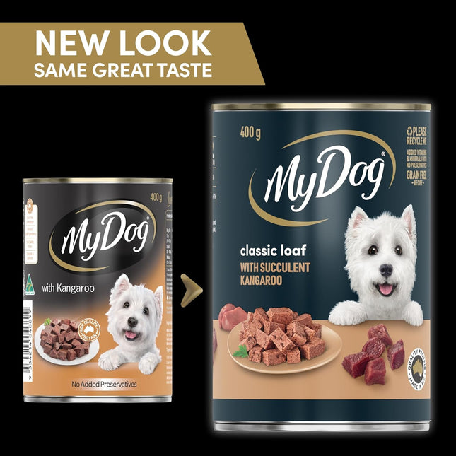 MY DOG Adult Wet Dog Food Tasty Kangaroo 400g Can, 24 Pack