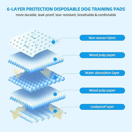Fandcy Large Dog Pee Pads 200-Count, 60x60cm Thicken Disposable Dog Training Pads,(2pack-200count)