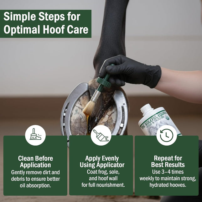 Hoof Oil, Horse Hoof White Line, Thrush, Abscesses, Overall Hoof Strength, Growth, Hoof Conditioning Rehydration