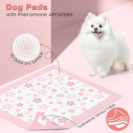 MIZOK Puppy Pads Pink 22x22in, (50 Count)