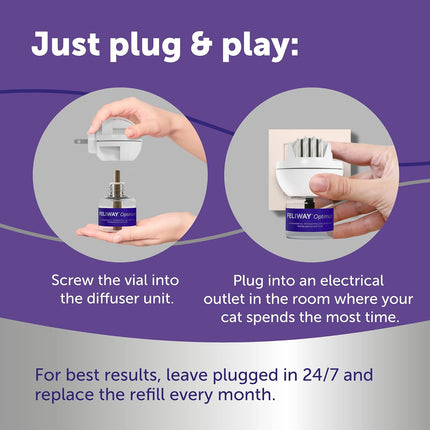 FELIWAY Optimum 30 Day Cat Calming Refills for Pheromone Diffuser,48ml Value Pack - Helps Reduce Common Signs of Stress in Cats & Kittens,Enhanced Calming,(Pack of 12)