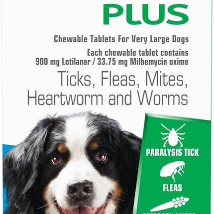 Credelio Plus Ticks, Fleas, Heartworm & Worms for Dogs 22-45kg - 3 Pack