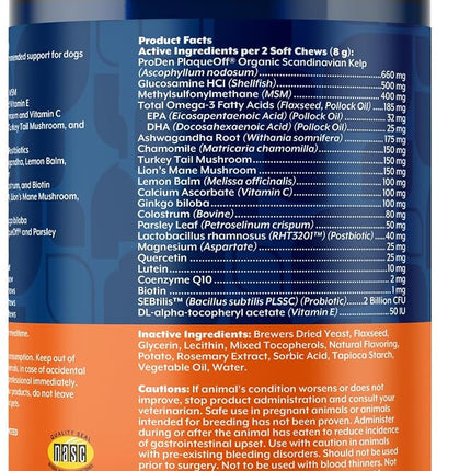 NaturVet All-in-One Adult Dog Daily Care, 10-in-1 Dog Supplement - 120 Count