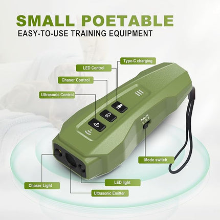 Dog bark Deterrent Device,Ultrasonic Anti Barking, Rechargeable Anti-Barking Device for Dogs Safe & Effective Portable Anti Barking (Green)