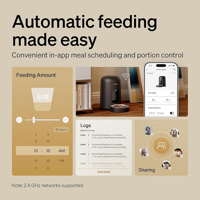 PETLIBRO Cordless Automatic Cat Feeder – Battery Powered, WiFi App Control