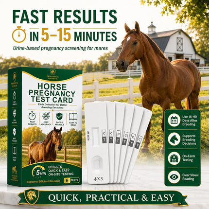 Mare Pregnancy Test Strips – Rapid Urine Kit for Horses, Accurate Results in 10 Mins