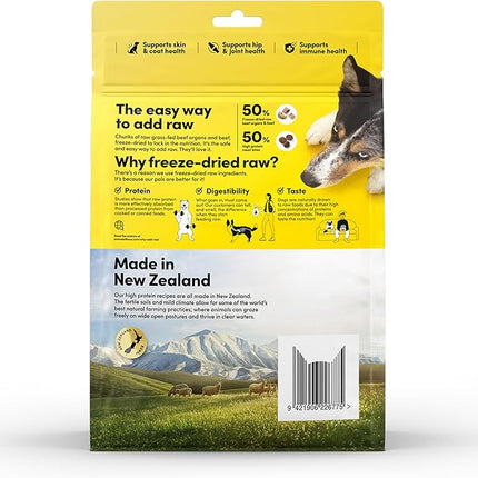 RawMix50 Dog Food Grass-Fed Beef 340g — 50% Freeze-Dried Raw, High Protein, Non-GMO, No Wheat or Corn