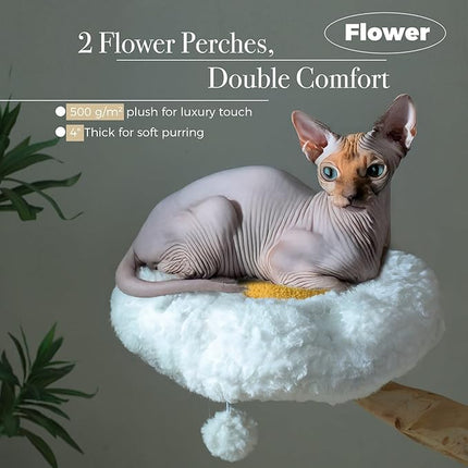 PAWZ Road Solid Cat Tree, Large Cat Tower for Indoor Cats with Large Cozy Hammock (Dia=40cm)