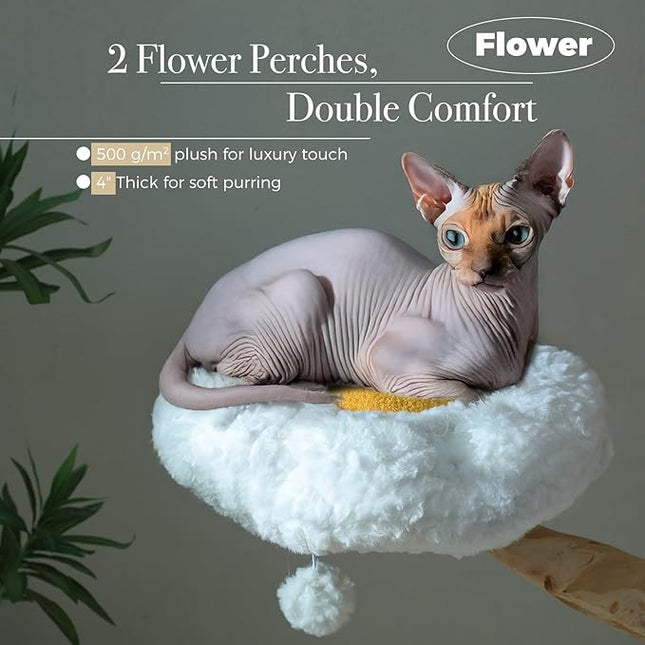 PAWZ Road Solid Cat Tree, Large Cat Tower for Indoor Cats with Large Cozy Hammock (Dia=40cm)