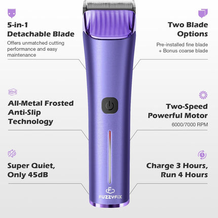 Professional Dog Grooming Clipper with Replacement Blade, 5-in-1 Adjustable Blade Cordless Pet Grooming Kit 2 Speed Trimmer Hair Shaver with Detachable Metal Combs Nova for Animal Horse