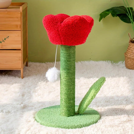 AIMALL Tulip Cat Scratching Post with Sisal Rope, Non-Shedding Crumbs