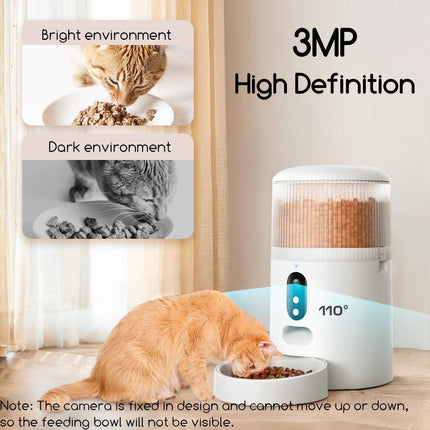 Faroro Automatic Cat Feeder with Camera, 3MP HD Video with Night Vision, 5G/2.4G