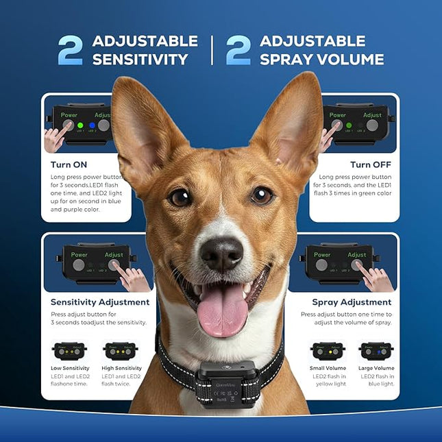 Citronella Dog Bark Collar, Dog Bark Collar for Large Medium Small Dogs,2 Collar Straps(Black)