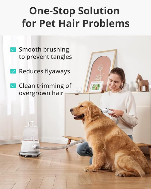 eufy Clean by Anker N930 Pet Grooming Kit with Vacuum, 5-in-1, Strong Suction, 4.5L Large Capacity Dust Box