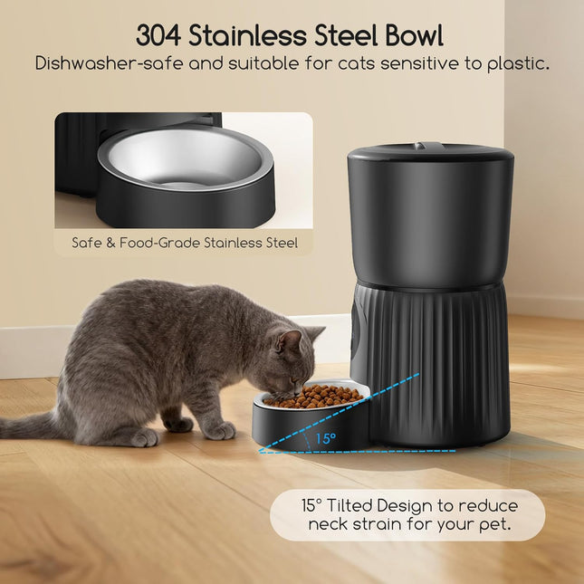 Faroro Automatic Cat Food Dispenser, HD 1080P Camera with Night Vision
