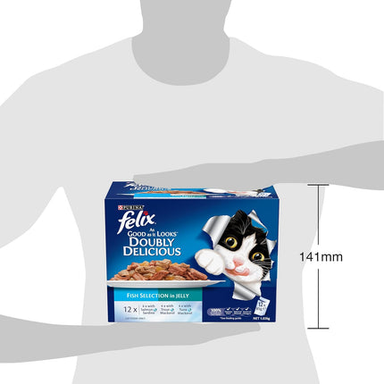 FELIX As Good As It Looks Adult Wet Cat Food Fish Selection in Jelly 60x85g
