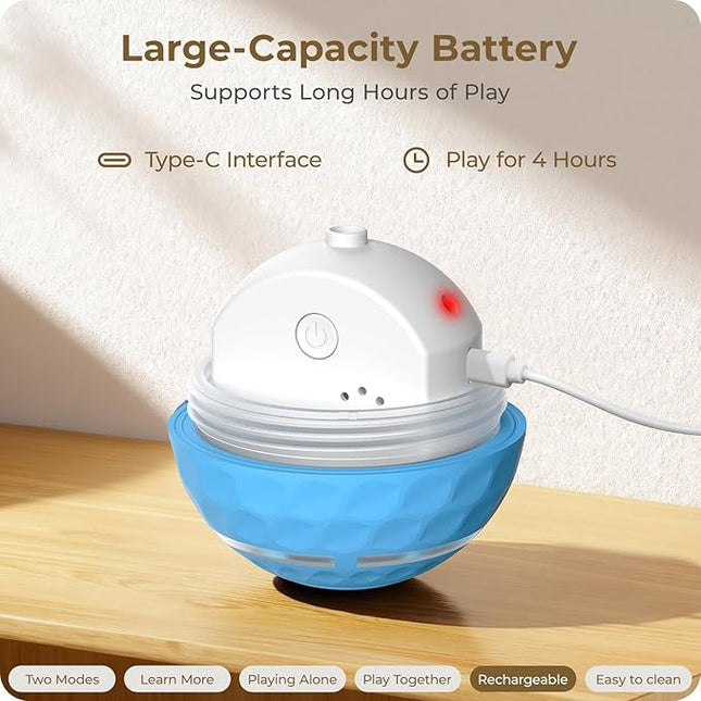 Interactive Dog Toys: Automatic Moving Dog Balls with LED Lights - (Blue)