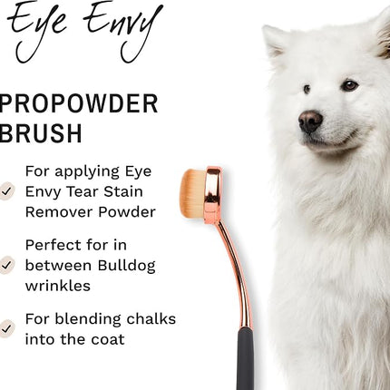 Eye Envy ProPowder Applicator Brush for Dogs and Cats | Use to Safely and Evenly Apply Tear Stain Powder | Large | Washable Superfine Fiber Hair | Long Tapered Bristles | Ergonomic Handle