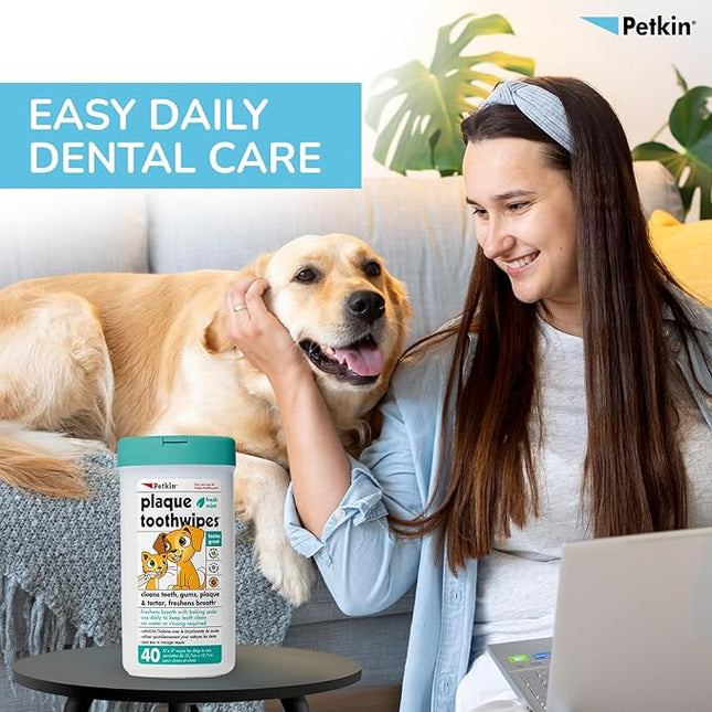 Petkin Pet Toothwipes, 40 Count