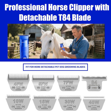 Professional Grooming Electric Corded 2-Speed Horse Clipper with Detachable Blade
