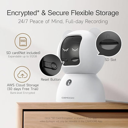 2.5K Indoor Camera 2Pack, Free AI Person/Pet/Cry Detection, 4MP Pet/Dog/Cat/Baby Camera