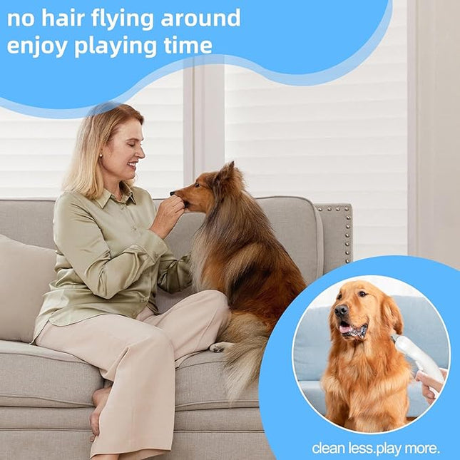 Undercoat Rake for Dogs & Cats, 3-in-1 Skin-Friendly Pet Fur Brush with One-Click Self-Clean Button
