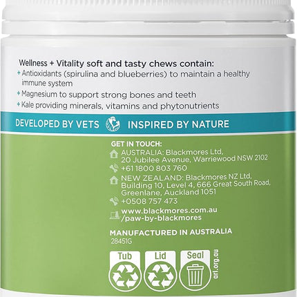 PAW by Blackmores Wellness and Vitality Multivitamins for Dogs |Maintains General Wellness & Vitality | 60 Chews