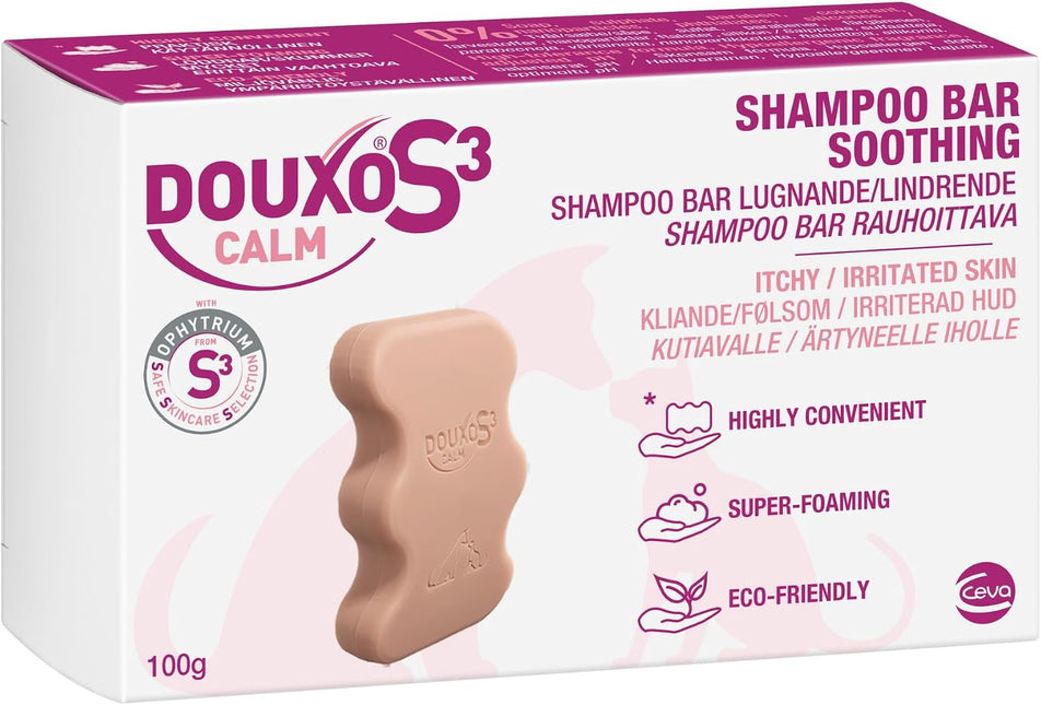 DOUXO S3 SEB Calm Itch Relief Shampoo Bar for Dogs and Cats