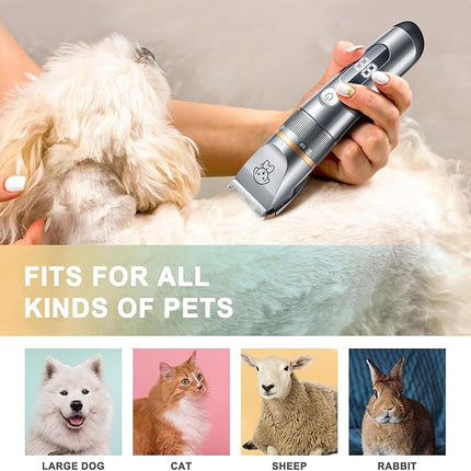 Cat Clippers,Pet Hair Trimmer Quiet Cat Clippers Grooming Kit with Comb 5 Speed Cat Shavers for Matted Long Hair