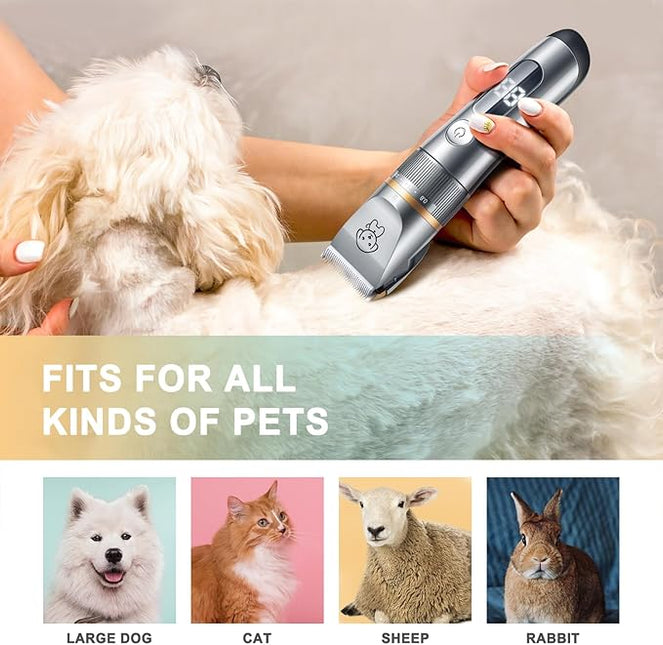 Cat Clippers,Pet Hair Trimmer Quiet Cat Clippers Grooming Kit with Comb 5 Speed Cat Shavers for Matted Long Hair