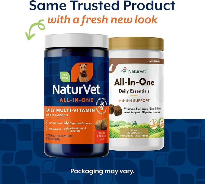 NaturVet All-in-One Dog Supplement Daily Multivitamin - 120 Soft Chews