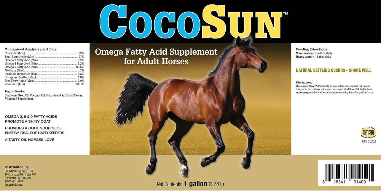 SmartPak CocoSun™ Oil Omega Horse Supplement, 1 Gallon