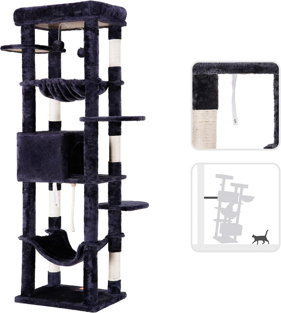 Heybly Cat Tree for Large Cats 20 lbs Heavy Duty,69 inches XXL Cat Tower