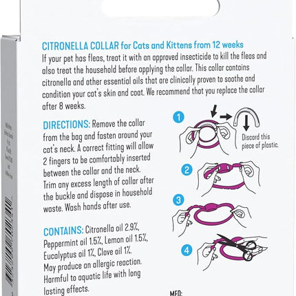 Bob Martin Flea and Tick Collar for Cats - Natural Flea & Tick Protection. Citronella & Essential Oil Flea, Tick & Insect Repellent, Adjustable Collar for Cats. 35cm