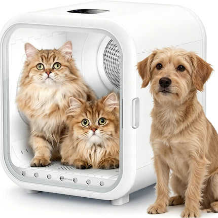 62L Cat Dryer Box Pet Dryer, 360° Efficient Automatic (white)
