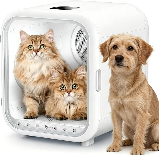 62L Cat Dryer Box Pet Dryer, 360° Efficient Automatic (white)