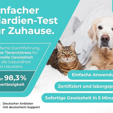 The Home Pet Lab 2 x Giardia Quick Test Dog & Cat - Giardia Test Reliable as Test for Intestinal Parasites and Diarrhoea - For Dogs and Cats with Giardia (2 x Test)