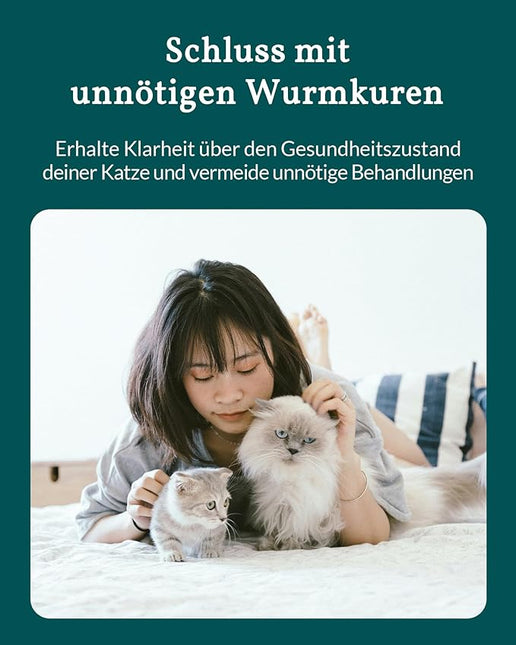 vetevo Worm Test Cat Plus, Includes Giardia, Lungworms Cat, Worm Test for Cats, Result in 24 Hours, All Cats