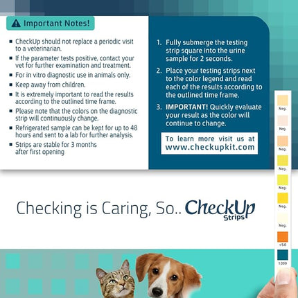 CheckUp Dog and CAT Urine Testing Strips for 10 PARAMETERS 50pk