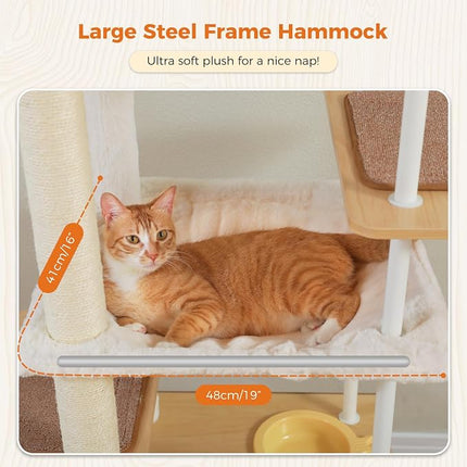 Wood Cat Tower Feed Station Large Condos Hammock Big Cats