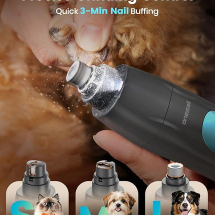 oneisall Dog Clippers & Paw Trimmer 4 in 1 Grooming Kit, Dog Grooming Clippers with LED Light for Full-Body Grooming, Cordless Silent