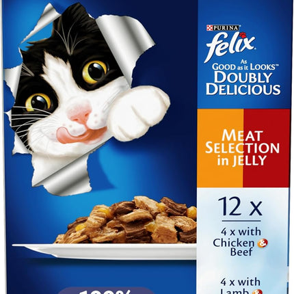 FELIX As Good As It Looks Adult Wet Cat Food Meat Selection 60x85g