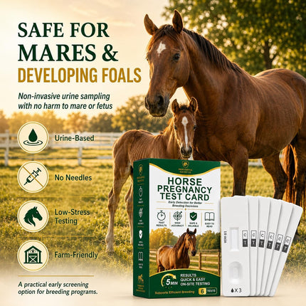 Mare Pregnancy Test Strips – Rapid Urine Kit for Horses, Accurate Results in 10 Mins