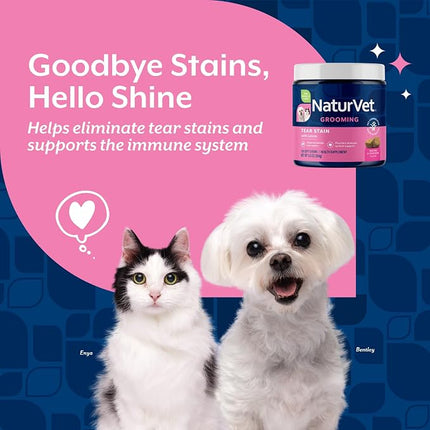 NaturVet Lutein Tear Stain Supplements for Dogs & Cats - 120 Ct