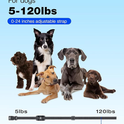 Bousnic Dog Shock Collar - 3300Ft Training Collar with Remote for 5-120lbs