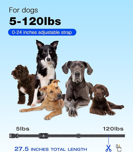 Bousnic Dog Shock Collar - 3300Ft Training Collar with Remote for 5-120lbs